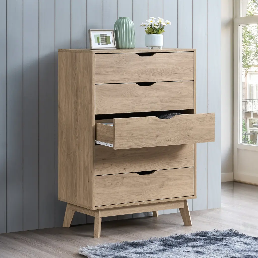 Nordica 5 Drawer Chest Interlock Drawer Highlight Drawer Slide rnb