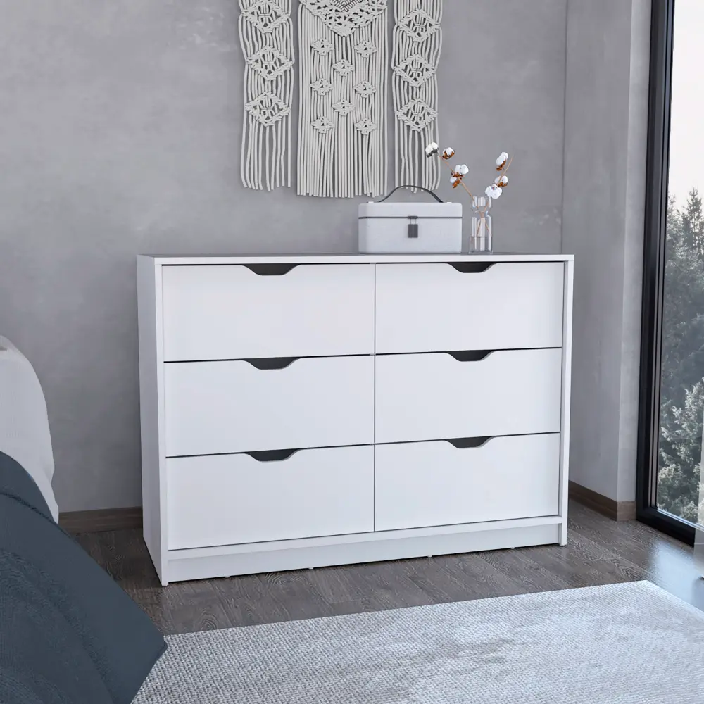 Basilea 4 Drawers Dresser White Modern Bedroom Furniture 2 Cabinets rta mubles colombia