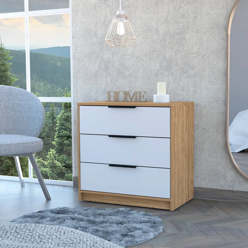 Kaia 3 Drawers Dresser High-quality Top White Pine Multicolor Bedroom Modern rta mubles colombia