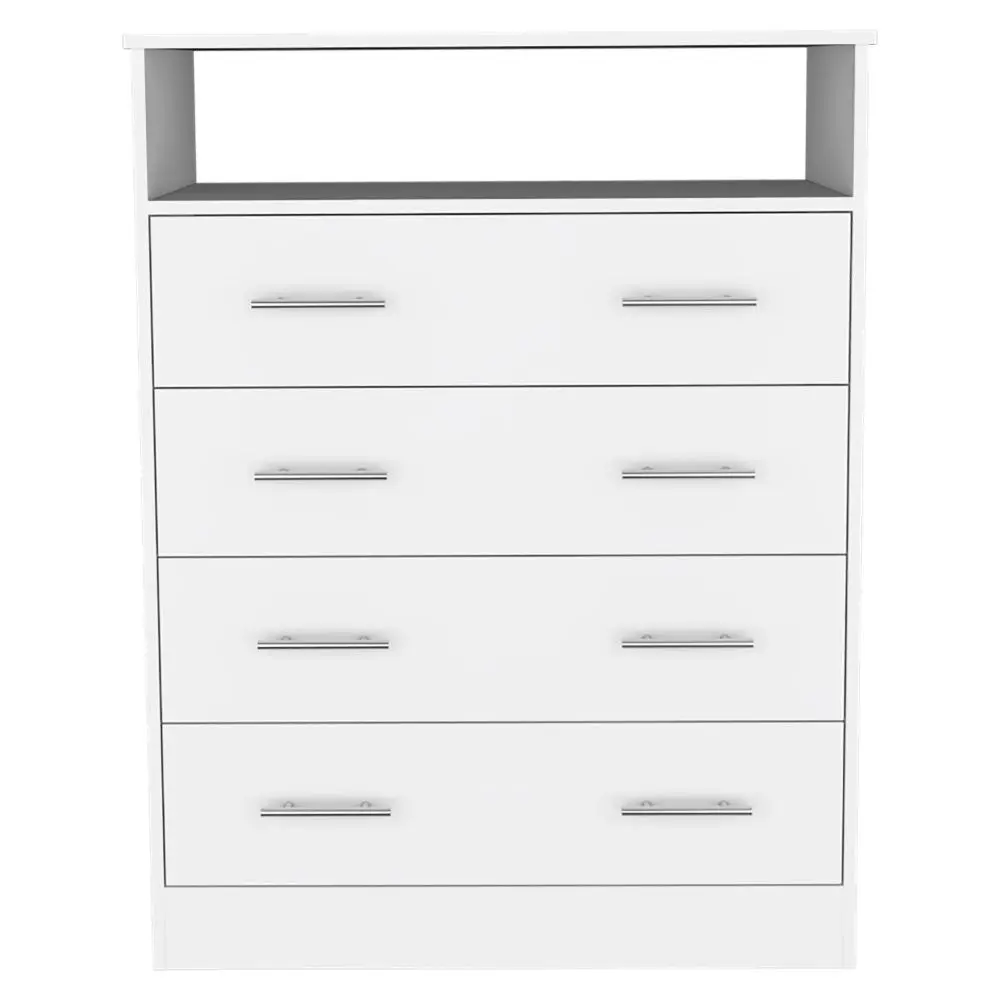 Four Drawer Dresser Wuju White Particle Board Bedroom Storage Furniture treevol furniture