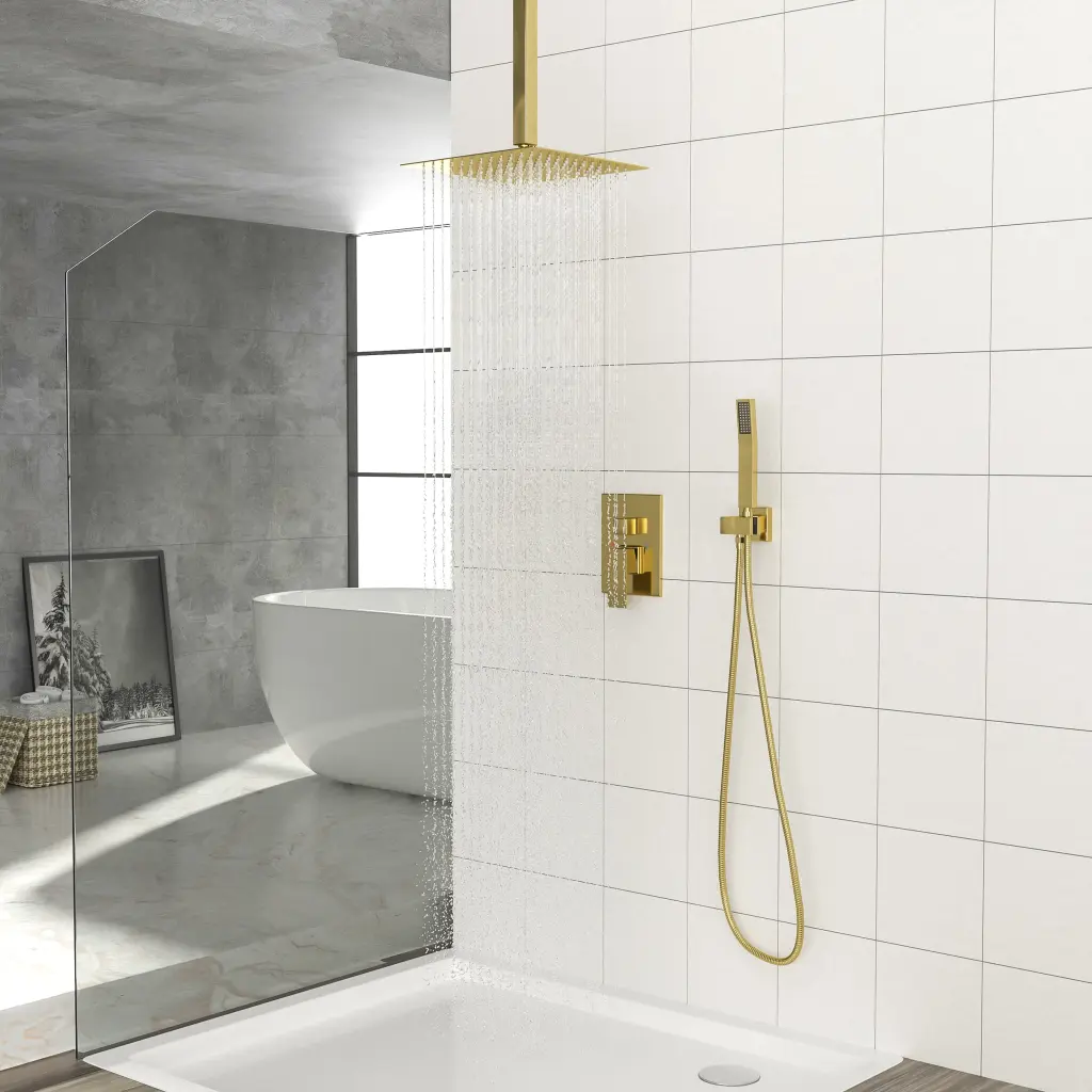 Dual Shower Head 16 Inch Ceiling Mount Square Shower System Rough lordear