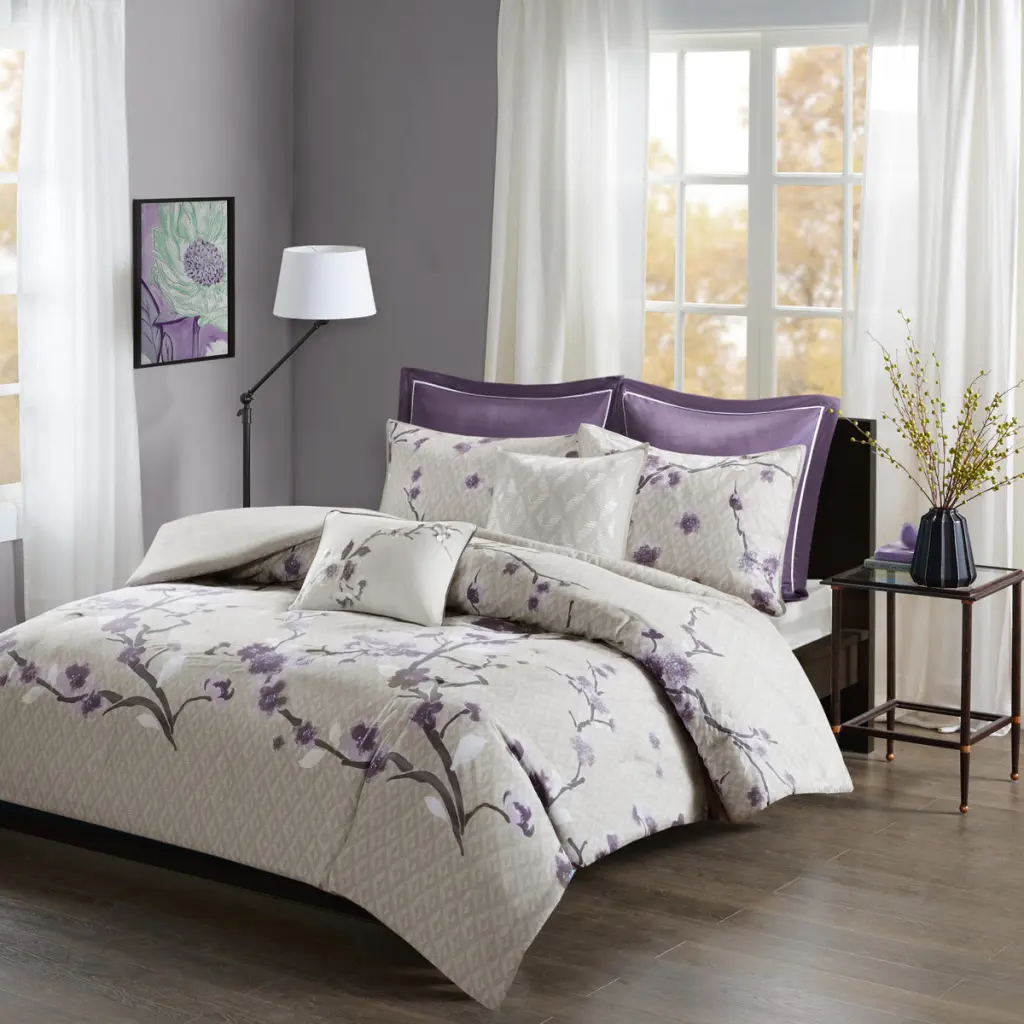 7 Piece Cotton Duvet Cover Set King Size Multicolor Polyester Bedding jla