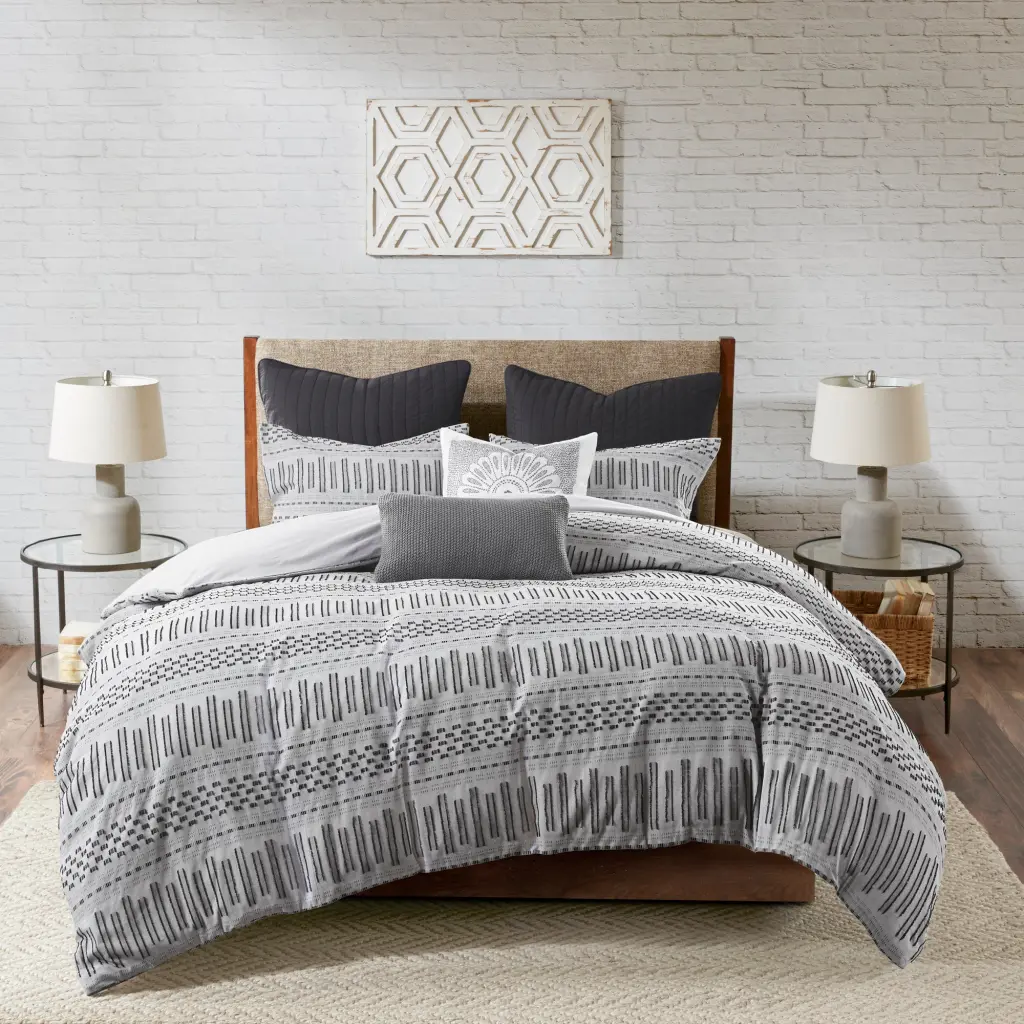 Cotton Jacquard Duvet Cover Mini Set King Multicolor Cotton Bedding jla