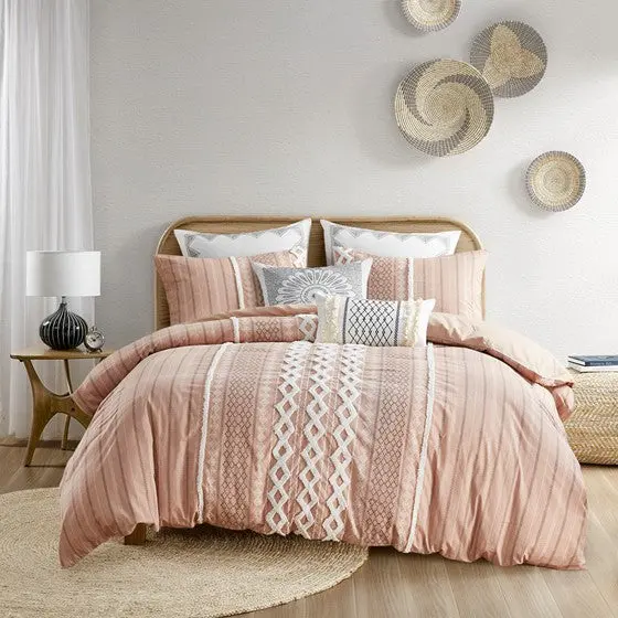 Cotton Printed Duvet Cover Set Chenille King Multicolor Cotton jla
