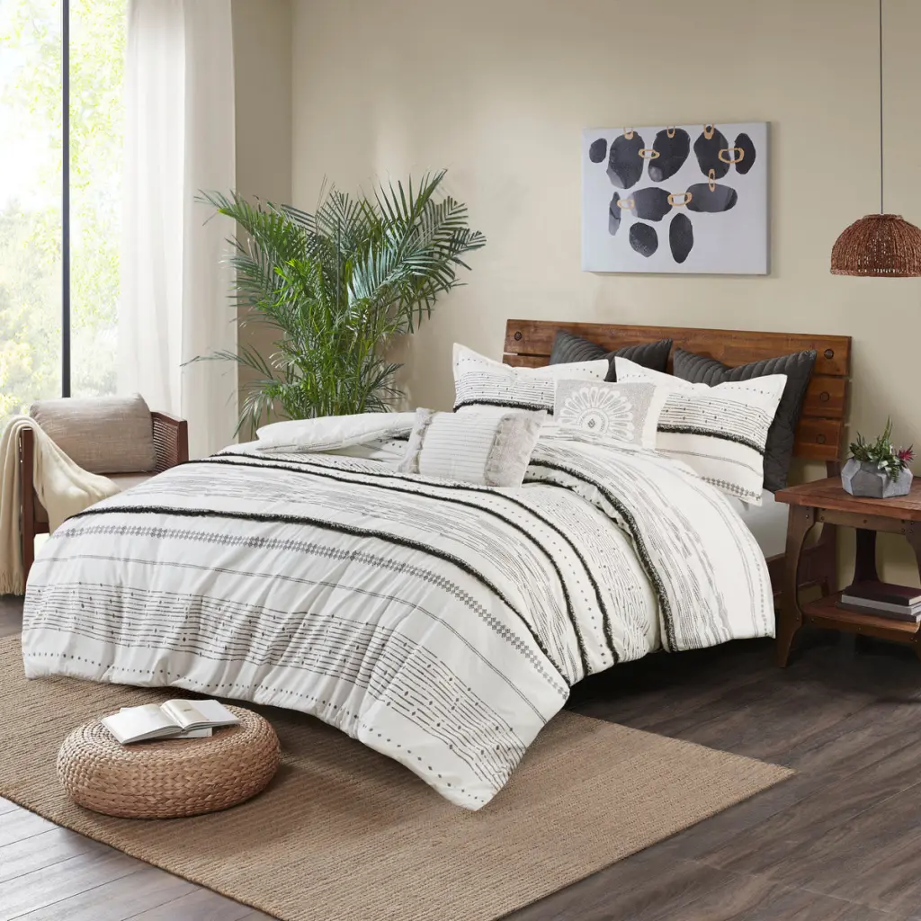 Cotton Printed Duvet Cover Set Trims King Multicolor Cotton jla