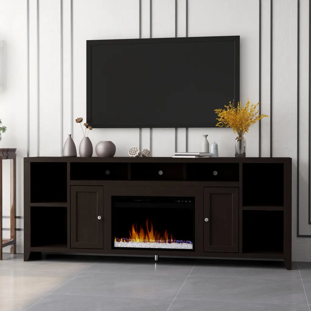 Urban Loft 84 Inch Electric Fireplace TV Console TVs Up To 95 Inches bridgevine home