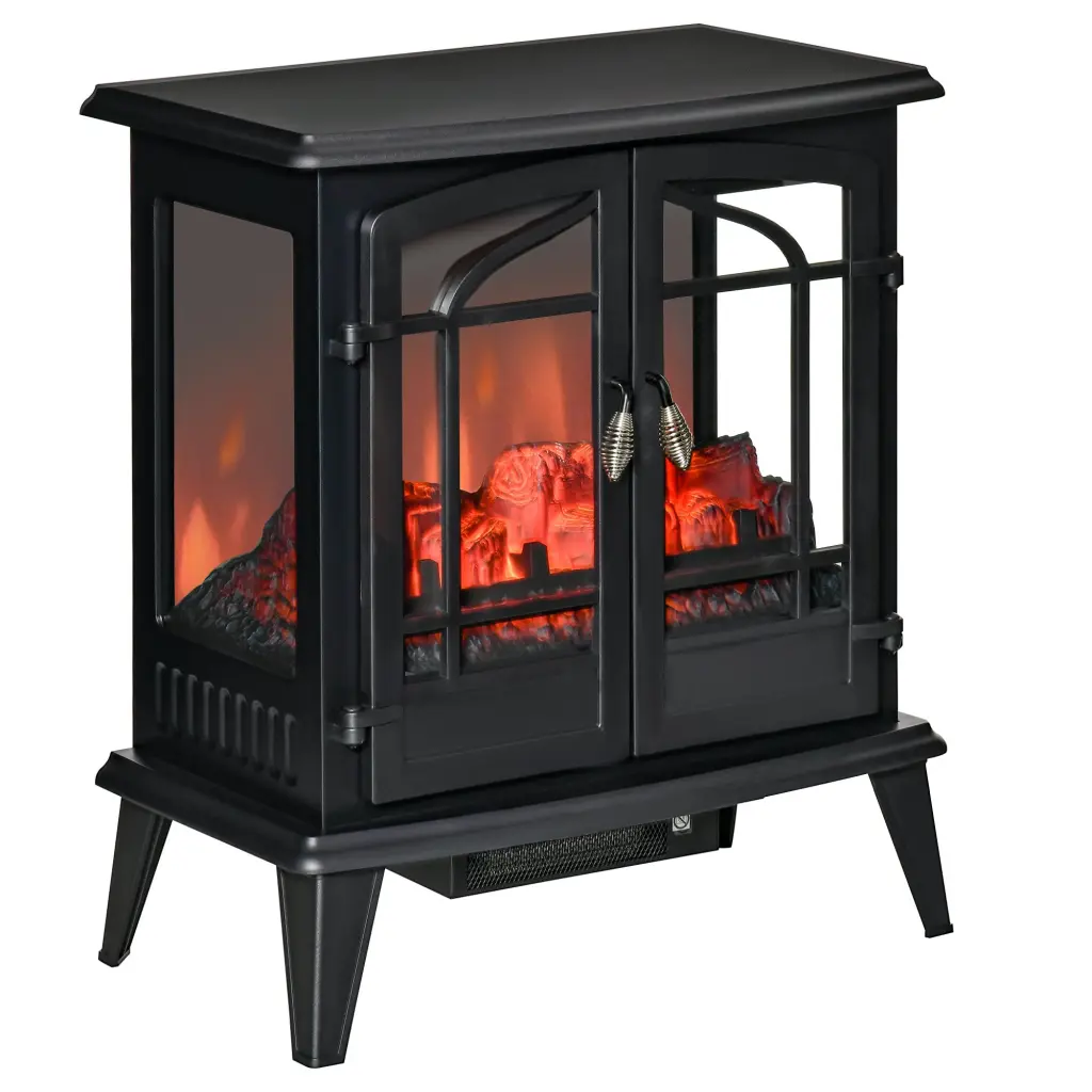 29 Inch Electric Fireplace Heater Freestanding Fire Place Stove Realistic Flames aosom business