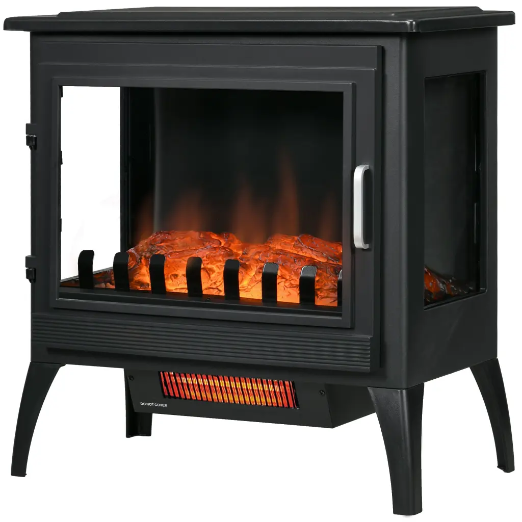 24 Inch Electric Fireplace Stove Freestanding Infrared Fire Place Heater aosom business