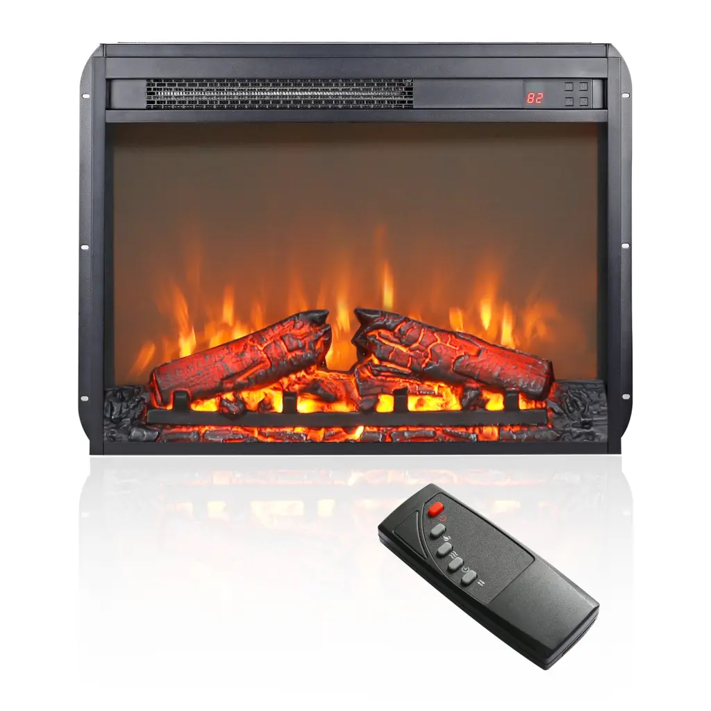 23 Inch Electric Fireplace Insert Ultra Thin Heater Log Set cambridge electrical manufacturing