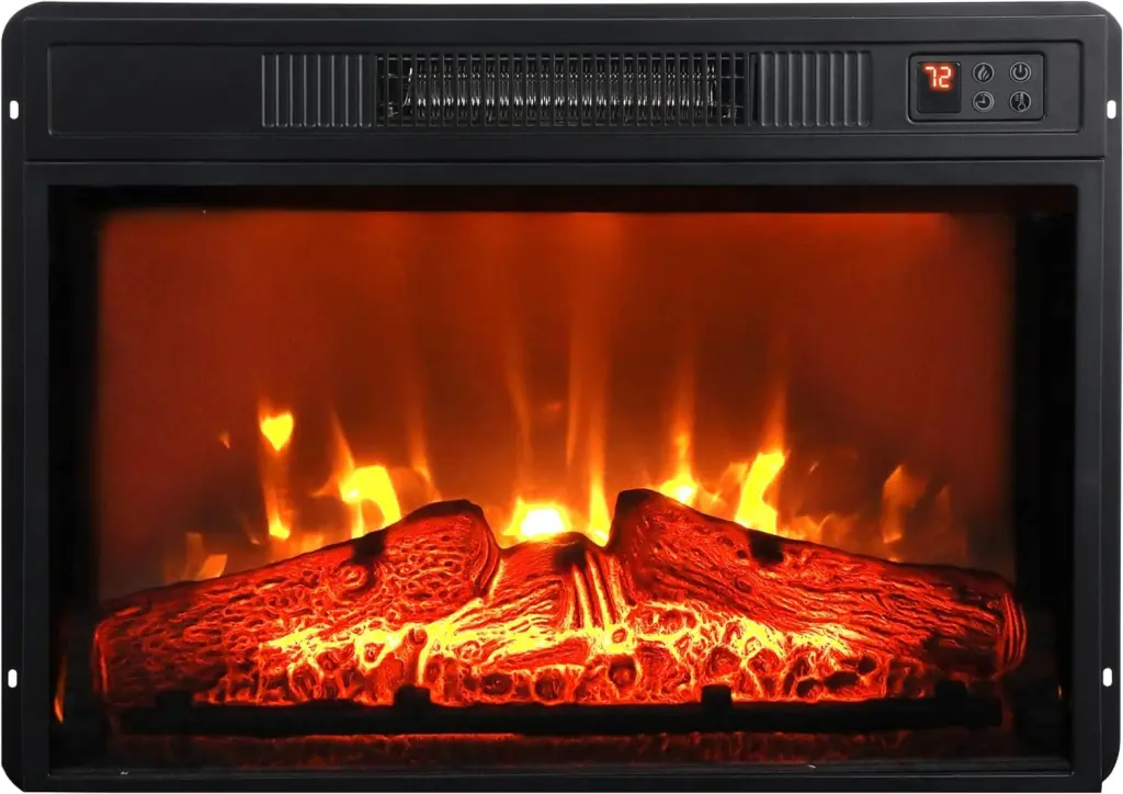 23 Inch Electric Fireplace 3D Infrared Black Fireplace Electric Insert Heater Remote hong kong jiacheng