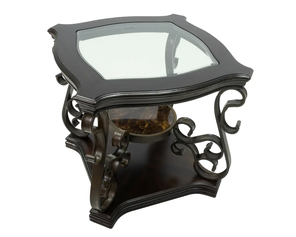 End Table Glass Table Top MDF Marble Paper Middle Shelf Powder Coated chuangyuan smart home