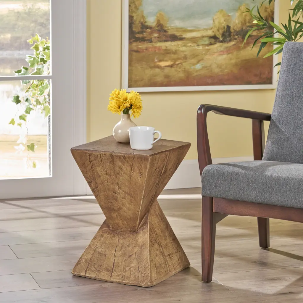 Tess Side Table Natural Magnesium Oxide Modern Nightstand nh-cloudhouse