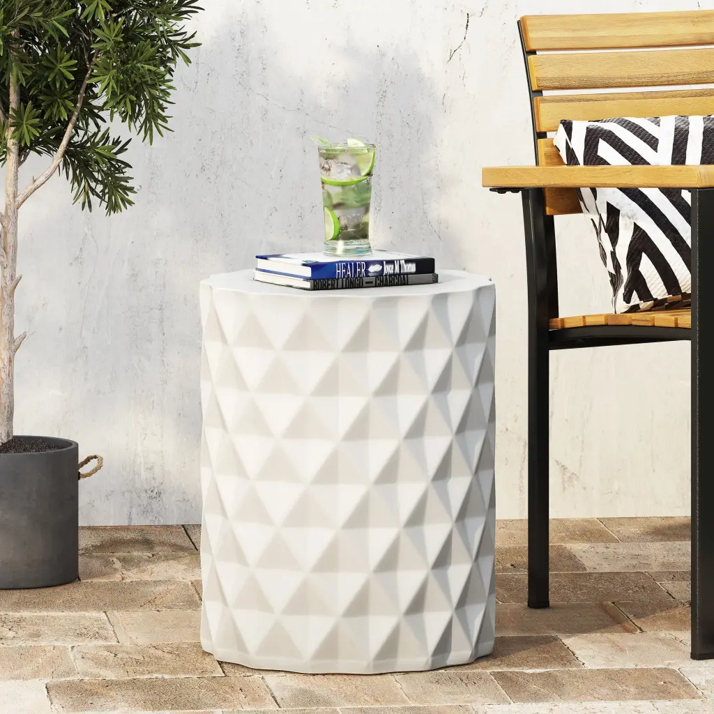 End Table Antique White Magnesium Oxide nh-gardenpara