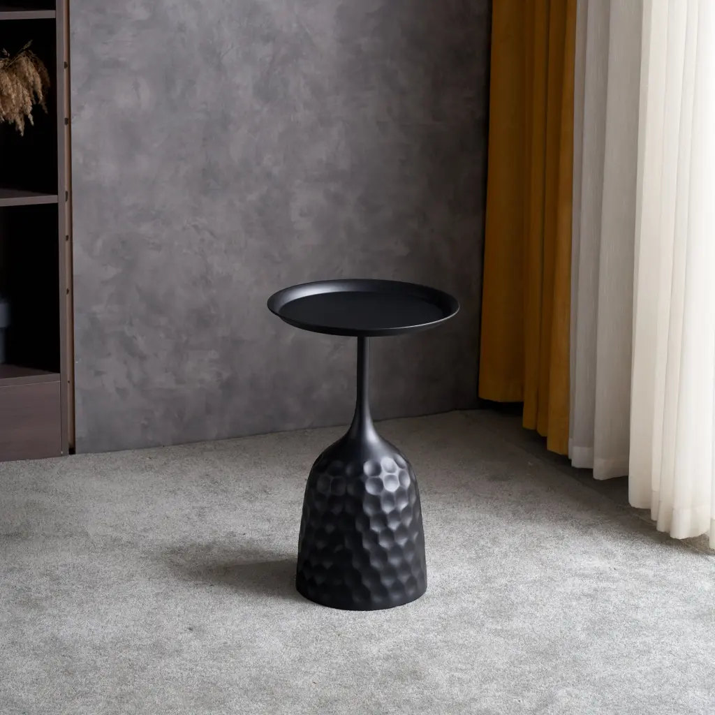 Black Wine Cup Metal Side Table Small Sofa End Table Living Room rnb