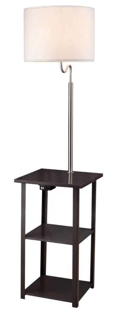 58 Inch Square Sofa Side Table Shelves and Lamp Power Station sh lighting