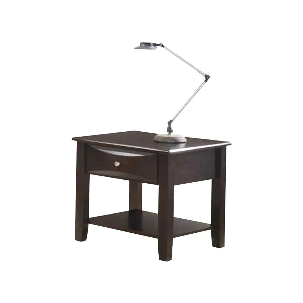 Brown Rectangular End Table One Drawer Living Room simple relax