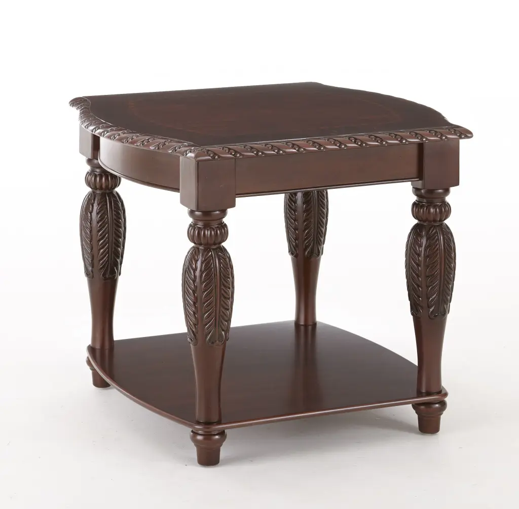 Antoinette End Table Brown Brown Wood Side Table Nightstand steve silver furniture