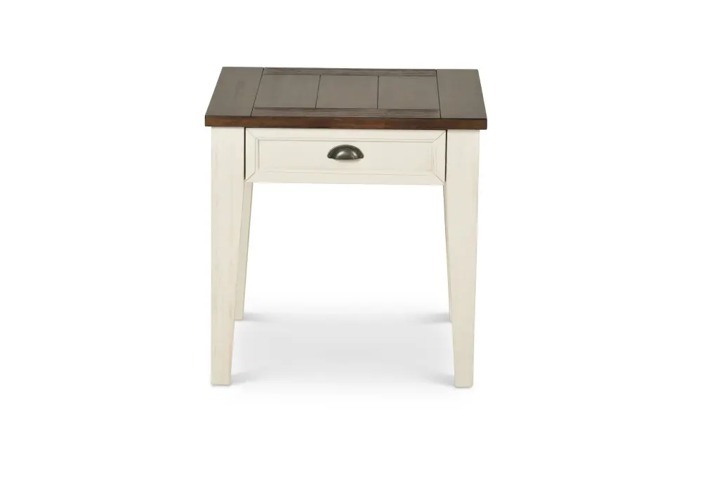Cayla End Table Dark Oak White Wood steve silver furniture