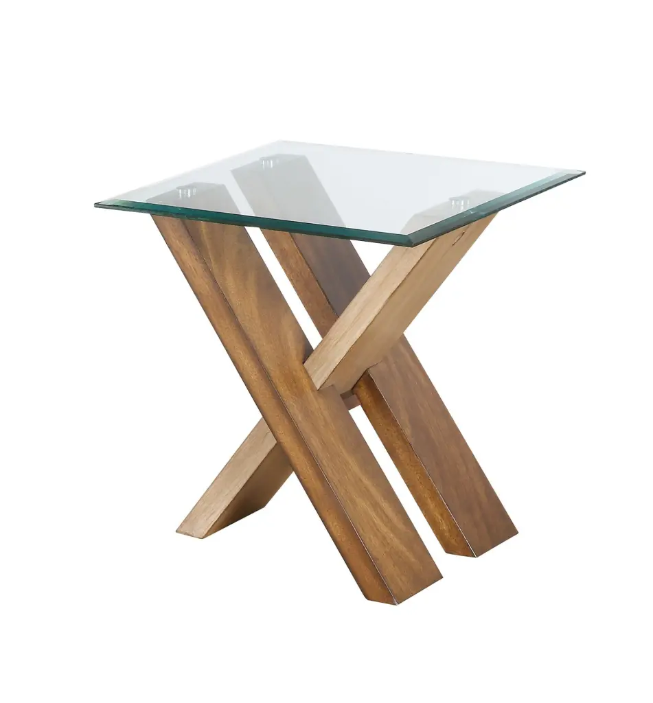 Tasha Light Brown Glass End Table Living Room Decor steve silver furniture