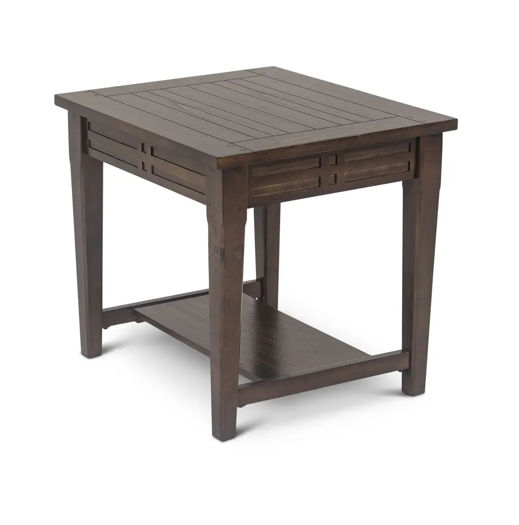 Timeless Cherry Finish Hardwood End Table Large Hidden Storage steve silver furniture
