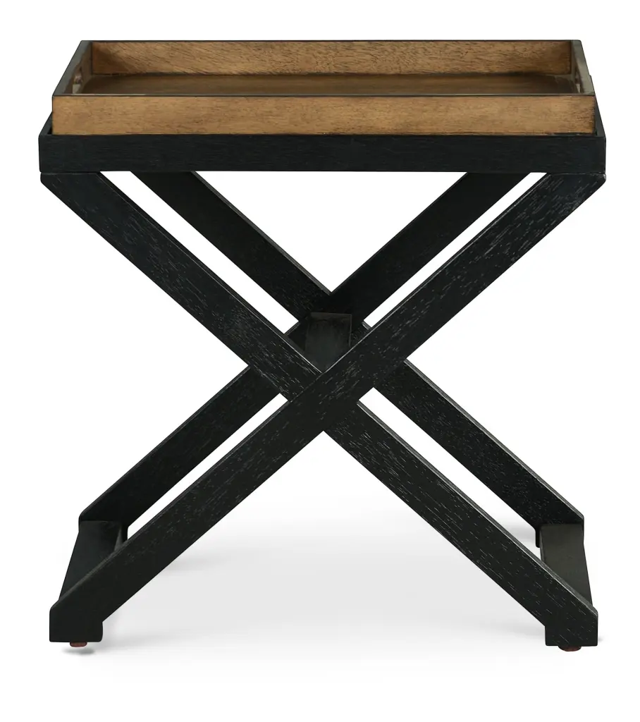 Topeka Chairside Table Brown Wood End Table Living Room steve silver furniture