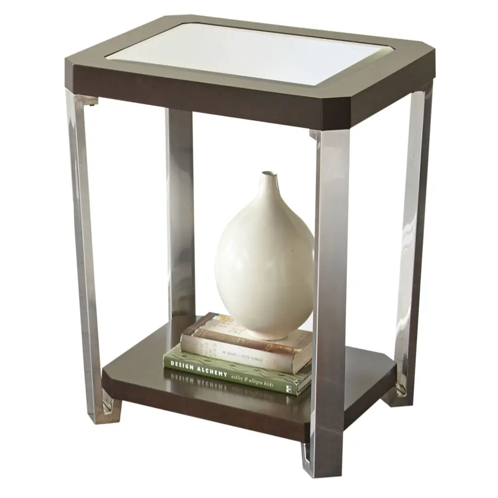 Truman End Table Espresso Solid Wood Mdf Compact Living Room Side Table steve silver furniture