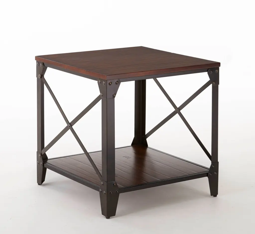 Winston Square End Table Brown Steel steve silver furniture