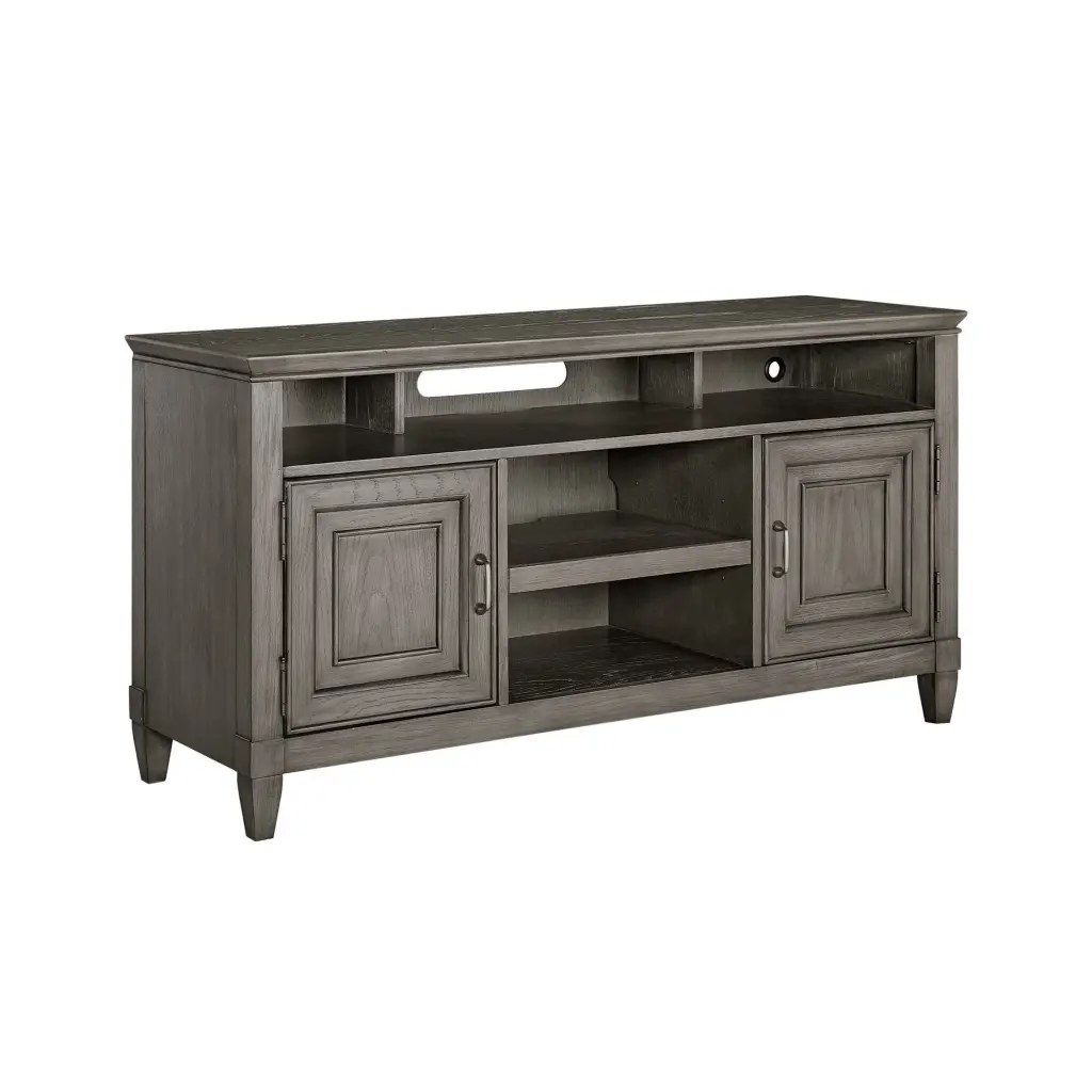Eva 54 Inch TV Media Entertainment Center Console 2 Door Stone Gray Finish royal hampton