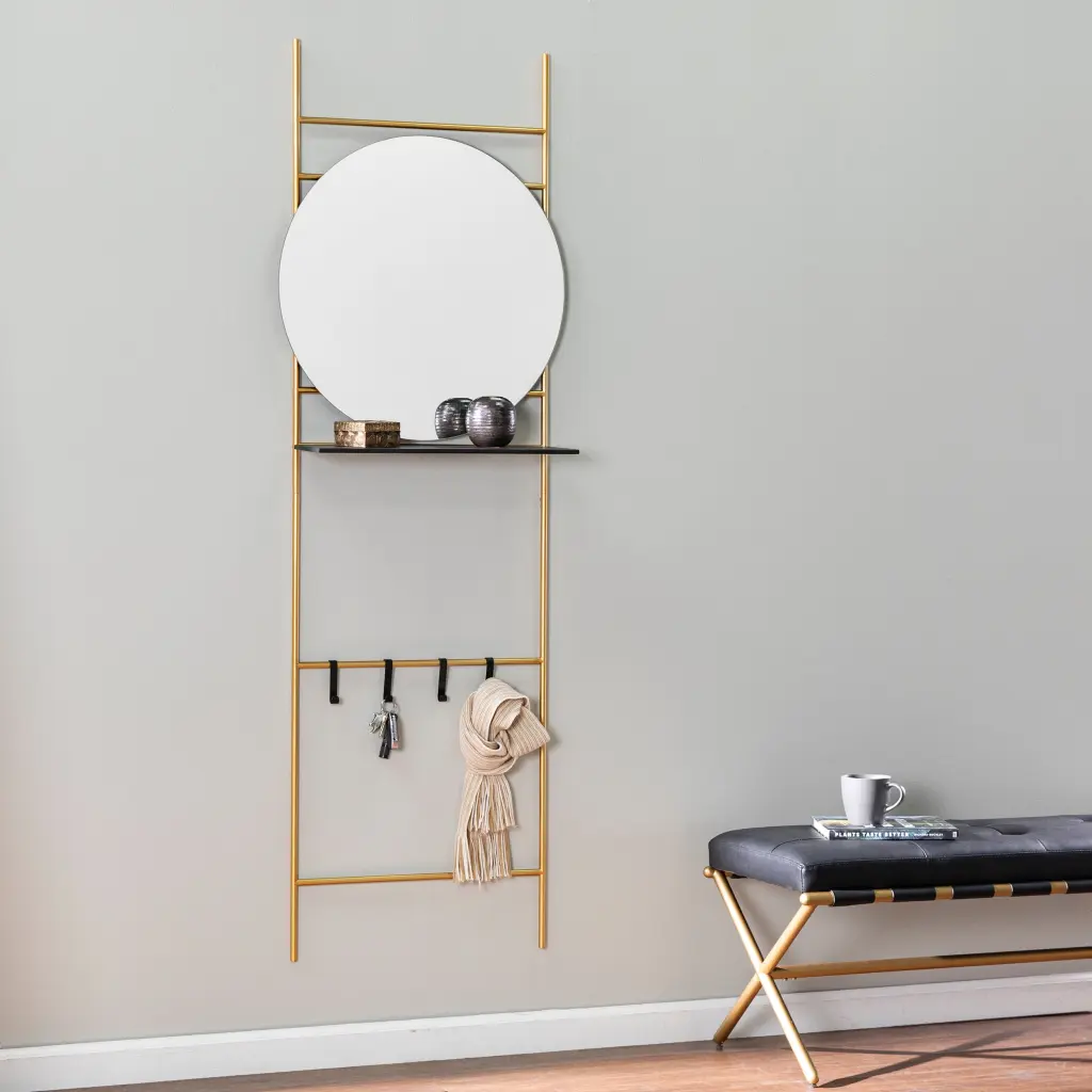 Medhurst Hall and Entry Arranger Gold Iron Home Decor sei