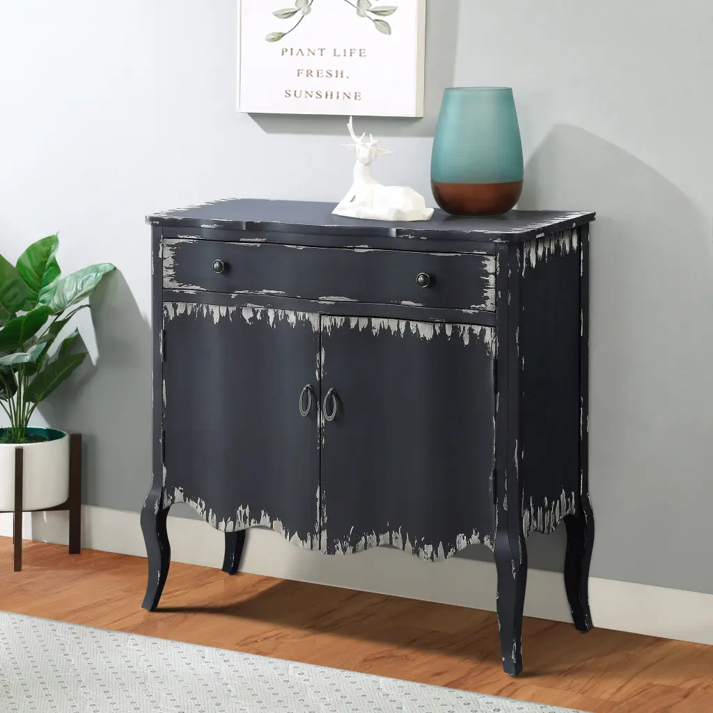 Antique Grey 2 Door Console Table Grey Primary Living Space Pine Rectangular furniture max