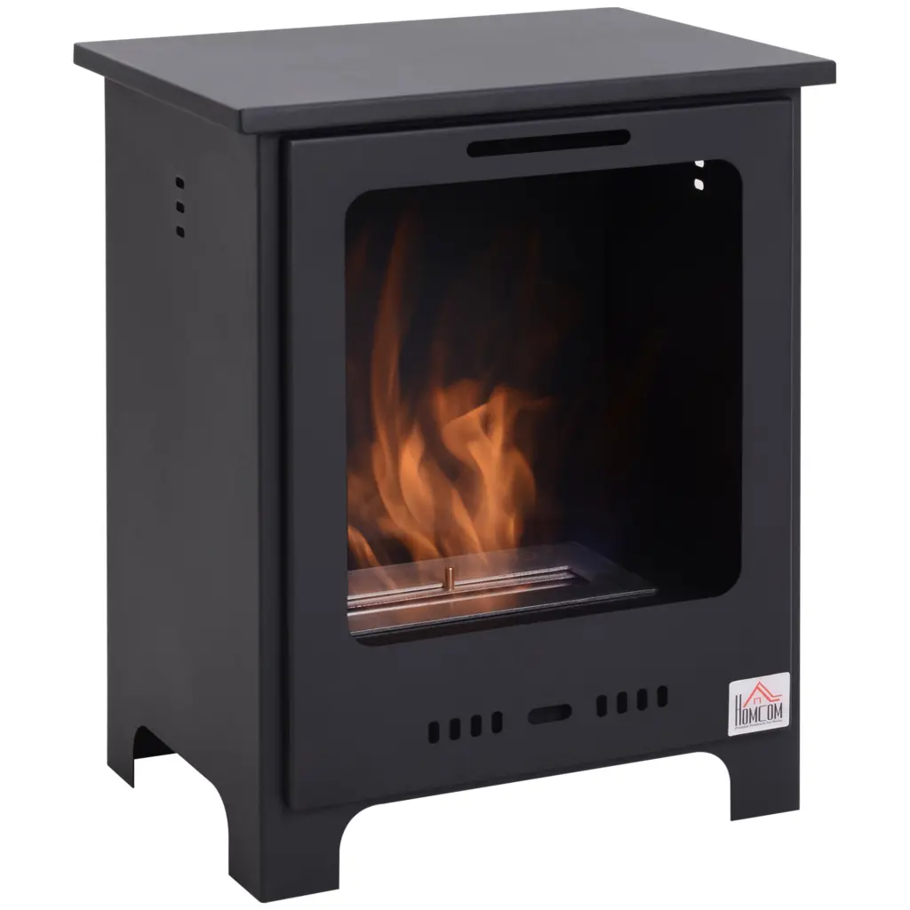 Homcom 19.75 Inch Freestanding Ethanol Fireplace Stove Indoor Outdoor Use aosom business