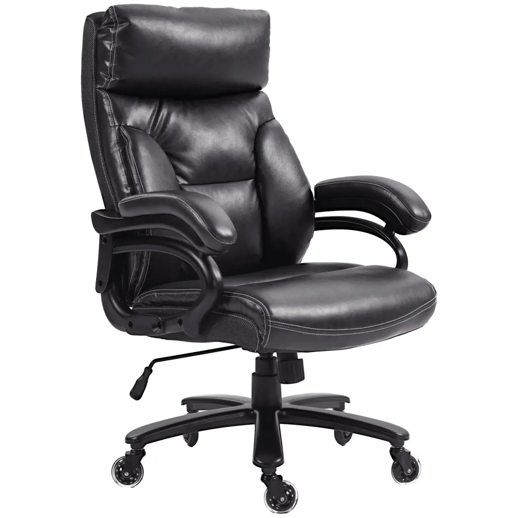 Vinsetto Heavy Duty PU Leather Office Chair Holds Up to 400Lb Black High Back aosom business