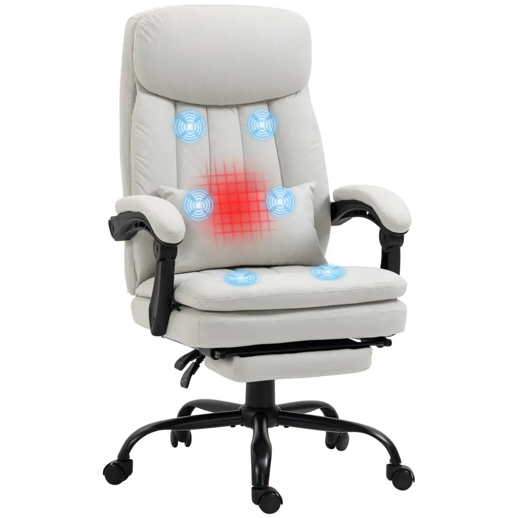 Vinsetto Microfiber Executive Massage Office Chair - Swivel Computer Desk Chair Lumbar Support aosom business