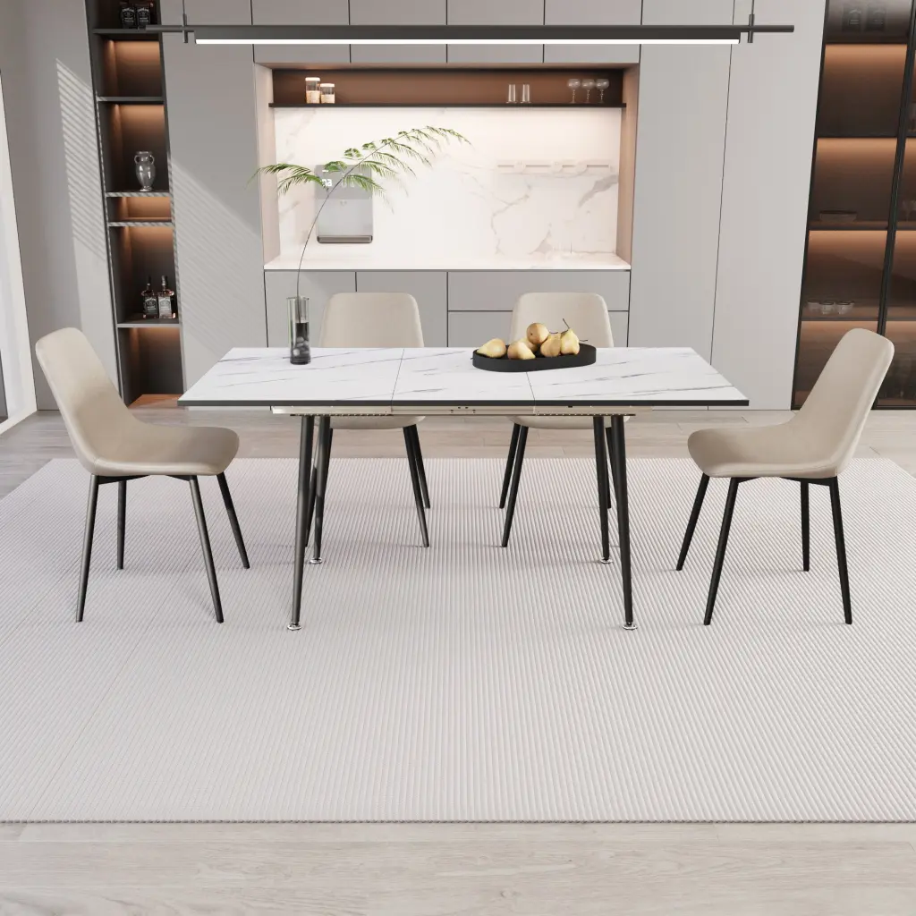 Scalable MDF Modern Dining Table and Chair Set 2 to 6 People Space Saving Kitchen Furniture nuoli office furniture