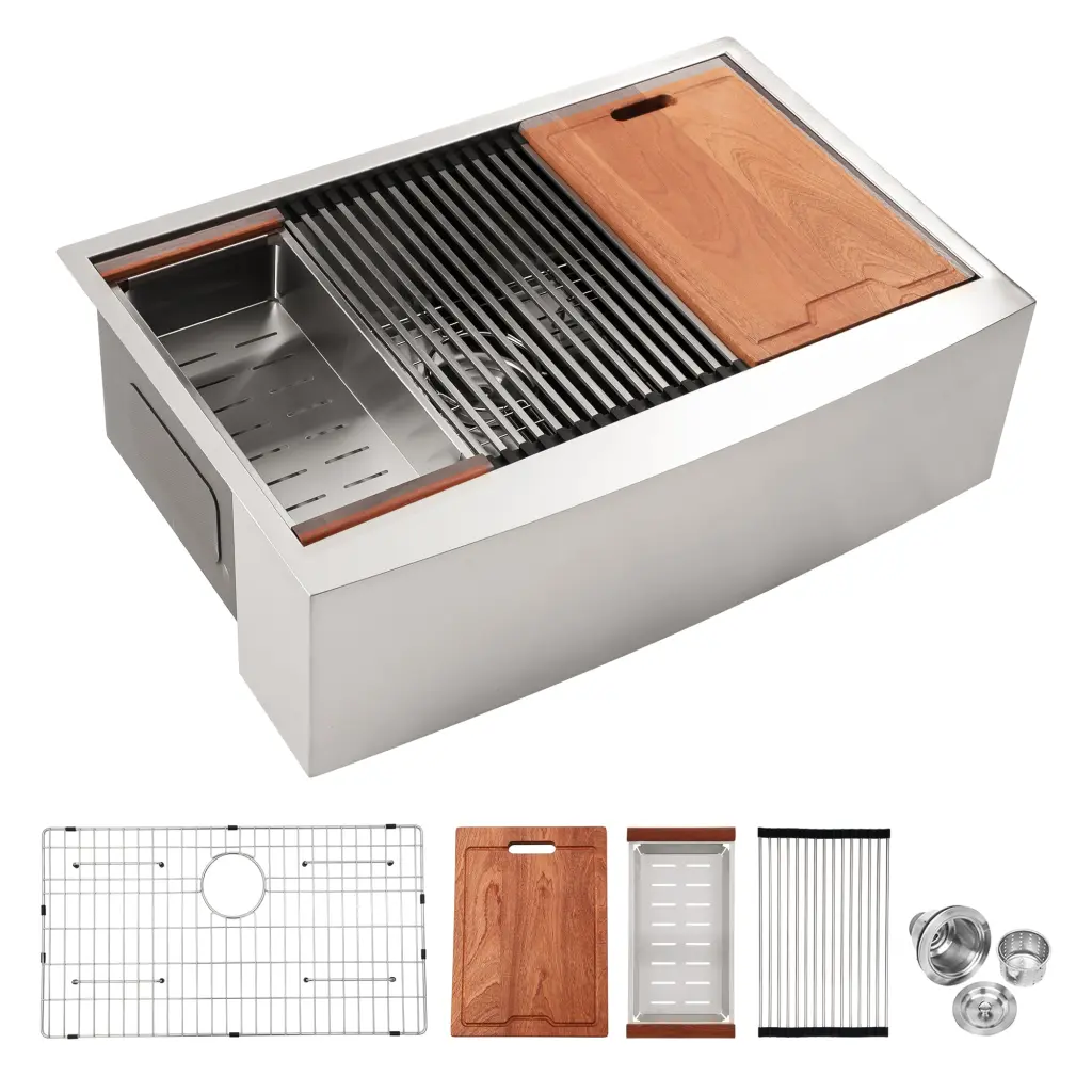 33 Inch Farmhouse Kitchen Sink Stainless Steel 16 Gauge Apron Front lordear