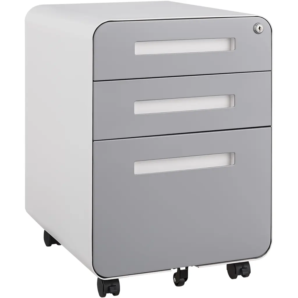 3 Drawer Mobile File Cabinet Under Desk Office Storage Organizer euloong furniture