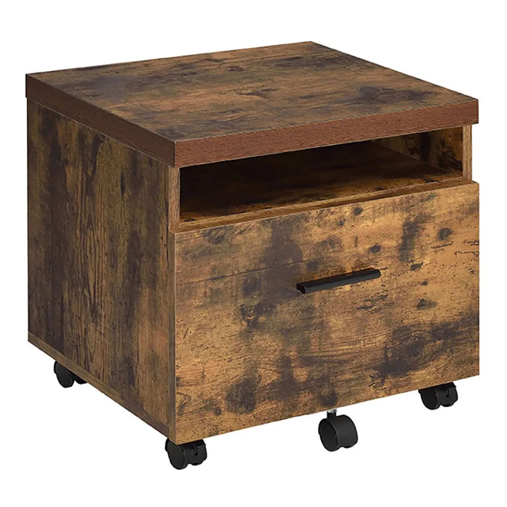Weathered Oak And Black 1 Drawer File Cabinet Filing Cabinets furniture max