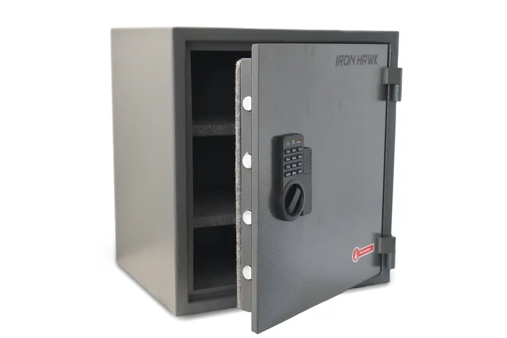 Large Office Secure Gray Steel Filing Cabinet iron hawk safe