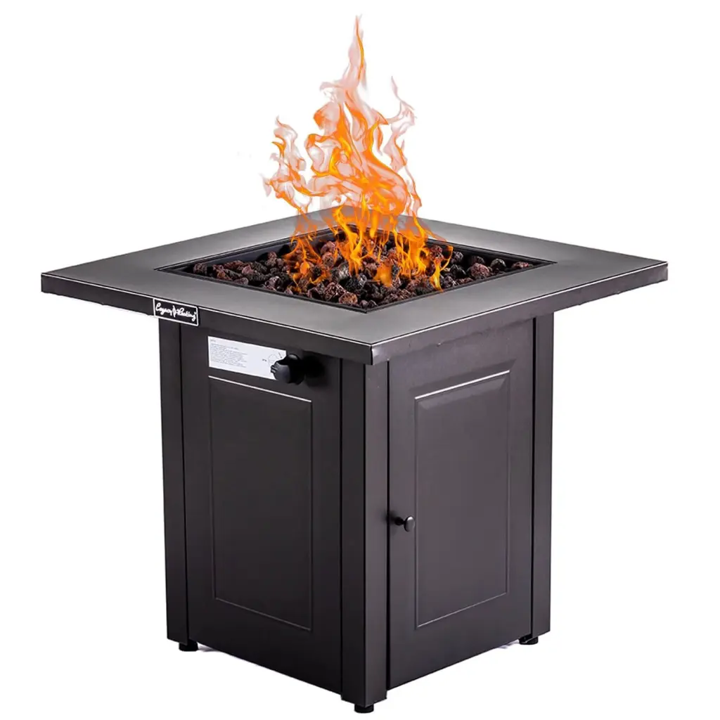 28 Inch Propane Fire Pits Table 50000 Btu Gas Square Outdoor Dining Fire Pit w944 legacy heating