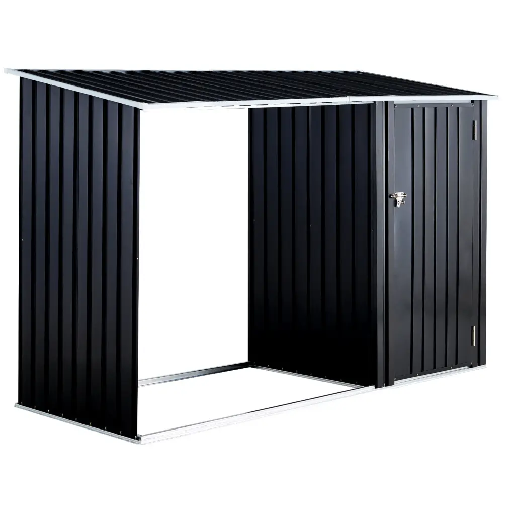Firewood Storage Shed Outdoor Firewood Rack Weatherproof Cover g-h