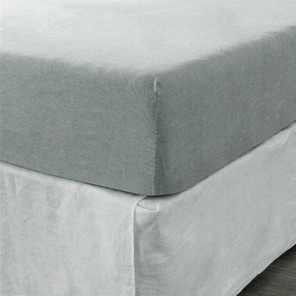 California King Fitted Sheet 1 Pc Linen Sheet Set Soft Breathable real linen
