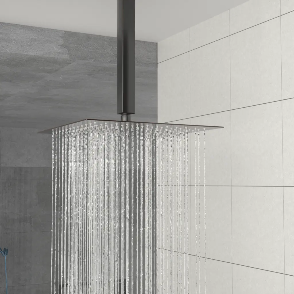 Rain Fixed Shower Head 12 Inch Square Oil Rubber Bronze Showerhead lordear