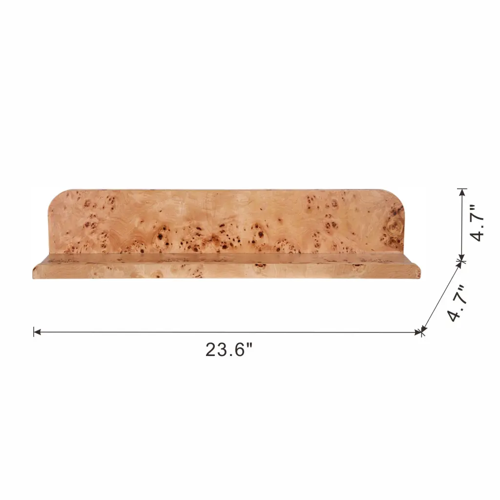 23.6X4.7X4.7 Inch Burl Wood Floating Wall Shelf Brown MDF w2078