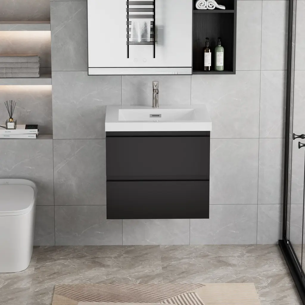 24 Inch Floating Bathroom Vanity Sink Modern Wall Mounted Vanity bathin