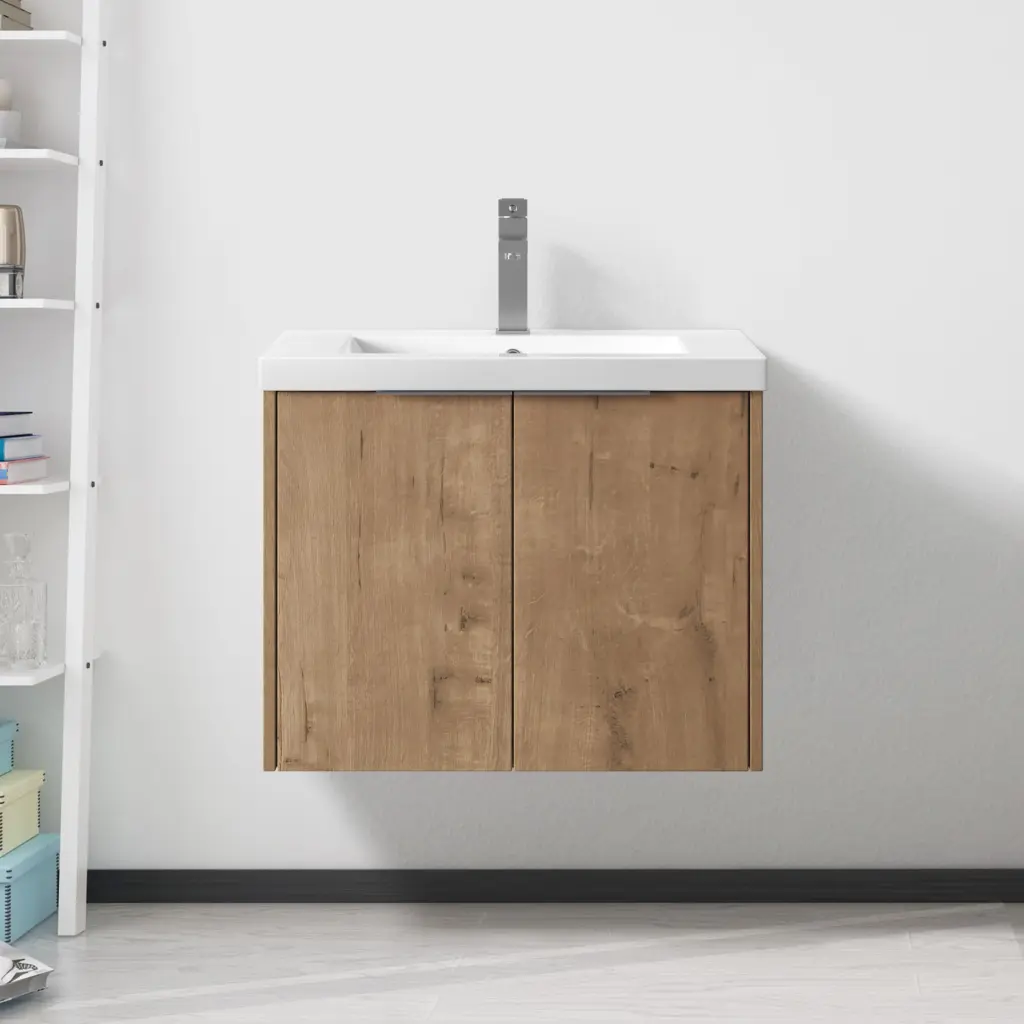 Bathroom Cabinet Sink Soft Close Doors Floating Design 24 Inch Vanity g-lemon