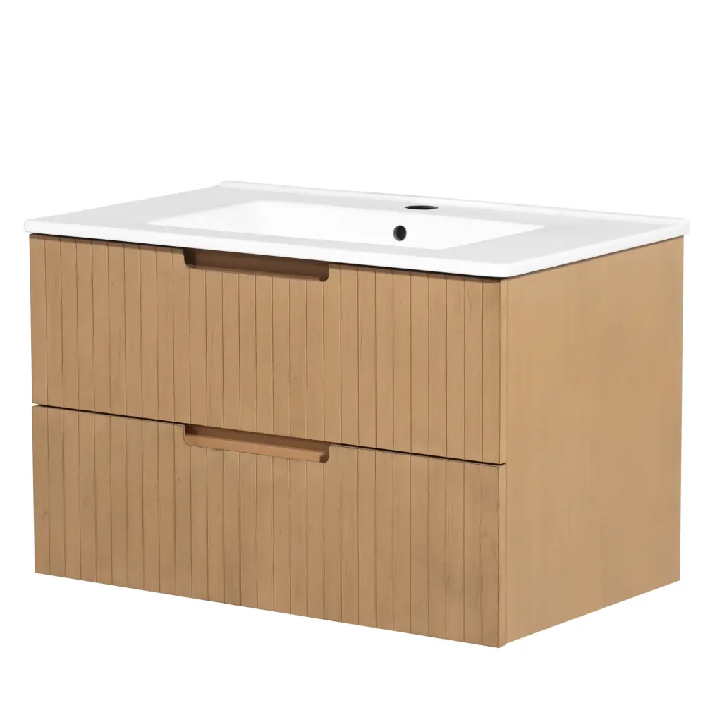 30 Inch Floating Bathroom Vanity Ceramic Sink Modern Bath Storage Cabinet like it