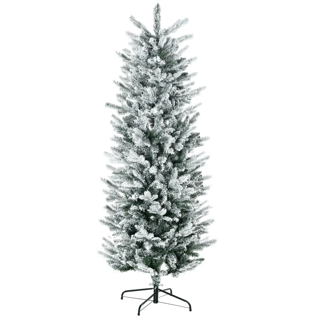 Homcom 6ft Flocked Artificial Christmas Tree Holiday Decor 4 Tips aosom business
