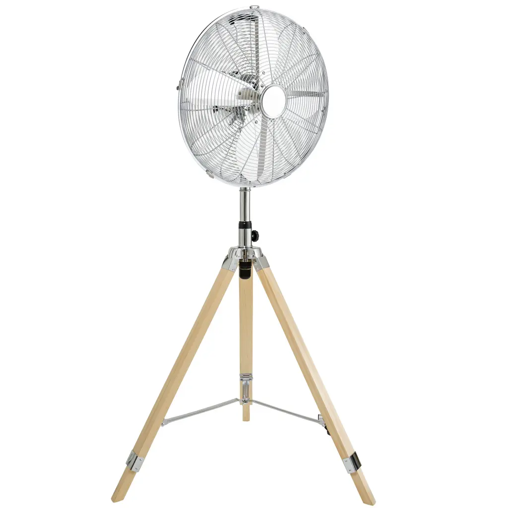 Effortless Deluxe Retro Tripod Fan Home Air Circulation Nostalgic Vertical Design w1134dhs