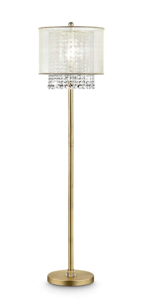 65 Inch Tall Floor Lamp Bhavya W Gold Finish And Crystal Accents White california home
