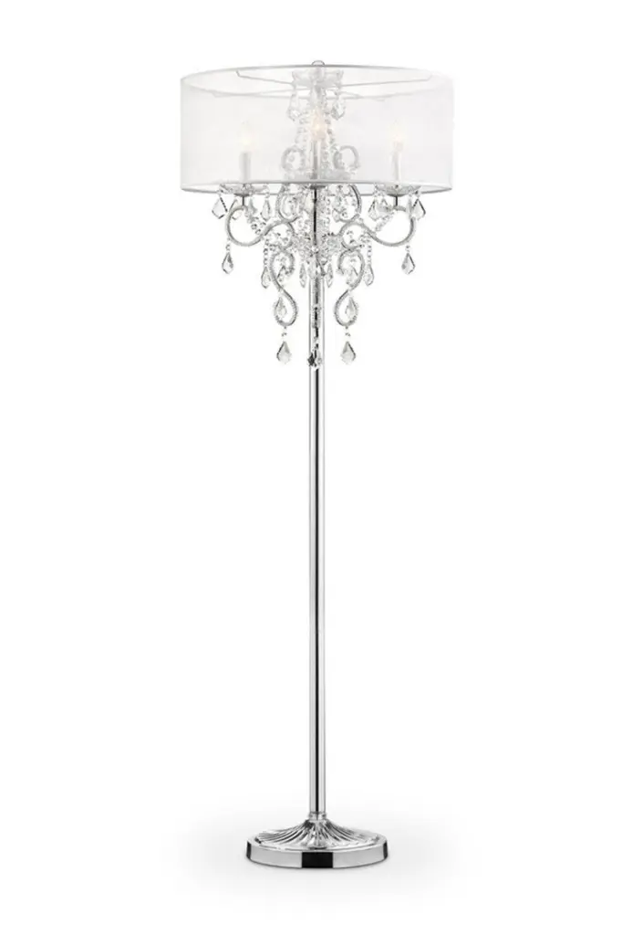 63 Inch Tall Floor Lamp Evangelia Silver Finish And Crystal Accents Classic Design california home